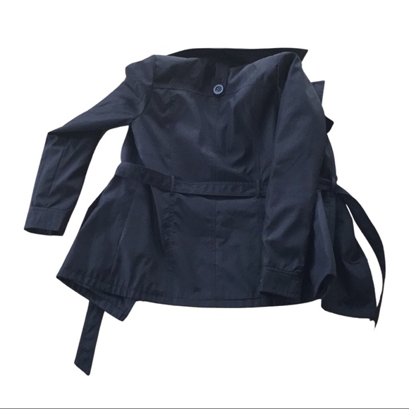 Suzy Shier Black Satin Trench Size XS - Picture 3 of 8